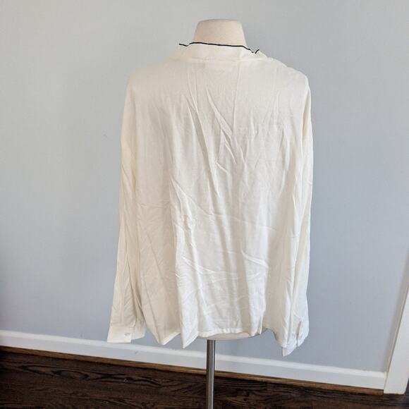 Women's Sergenti Kitty Cat Outline Shirt 1X Plus White Black - Picture 3 of 5